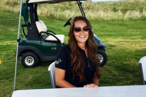 Katie Gillis, EIT, volunteering at the APEGNB Moncton Branch Golf Event, August 25, 2017